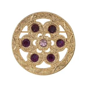 1928 Jewelry Fleur Royale Purple Amethyst Crystal Pin 1928 Jewelry