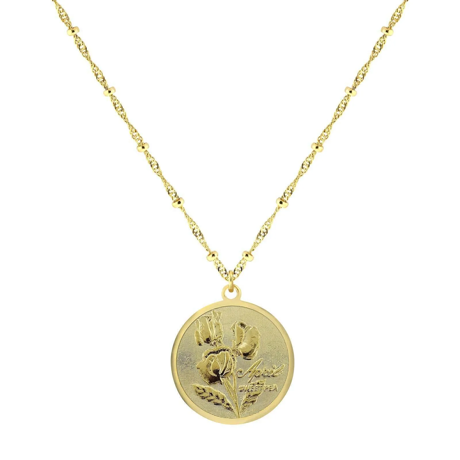 1928 Jewelry Flower Of The Month Pendant Necklace 16" 1928 Jewelry
