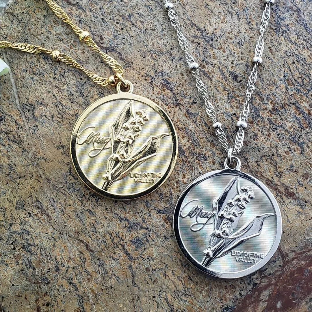 1928 Jewelry Flower Of The Month Pendant Necklace 16"   3" Extender 1928 Jewelry