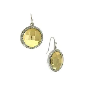1928 Jewelry Fusion Lux Stone Round Euro Drop Earrings 1928 Jewelry