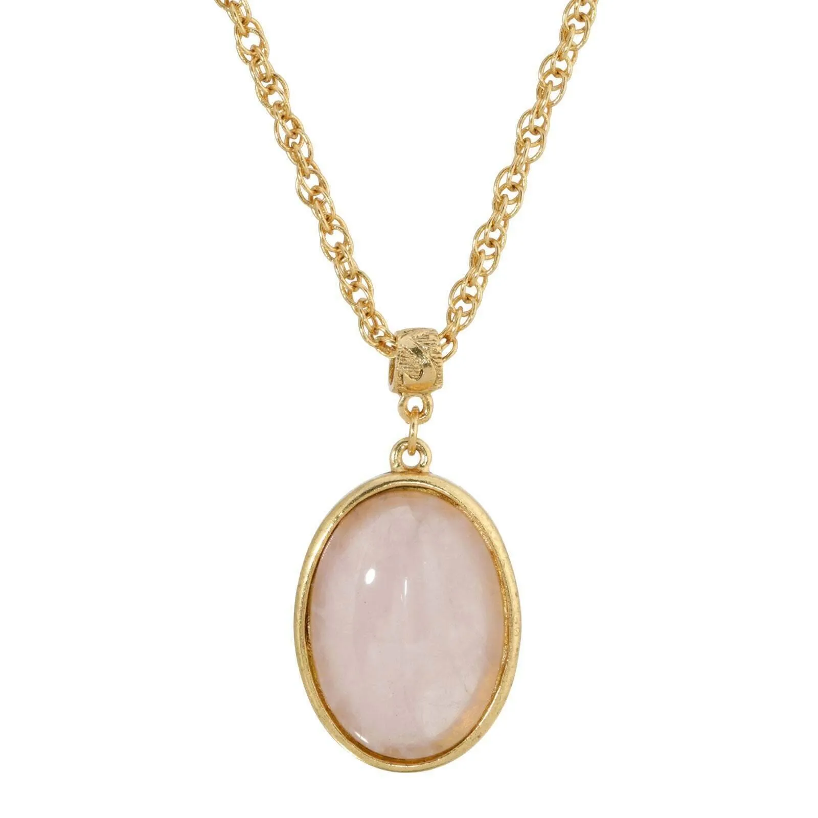 1928 Jewelry Genuine Gemstone Oval Pendant Necklace 16"   3" Extender 1928 Jewelry