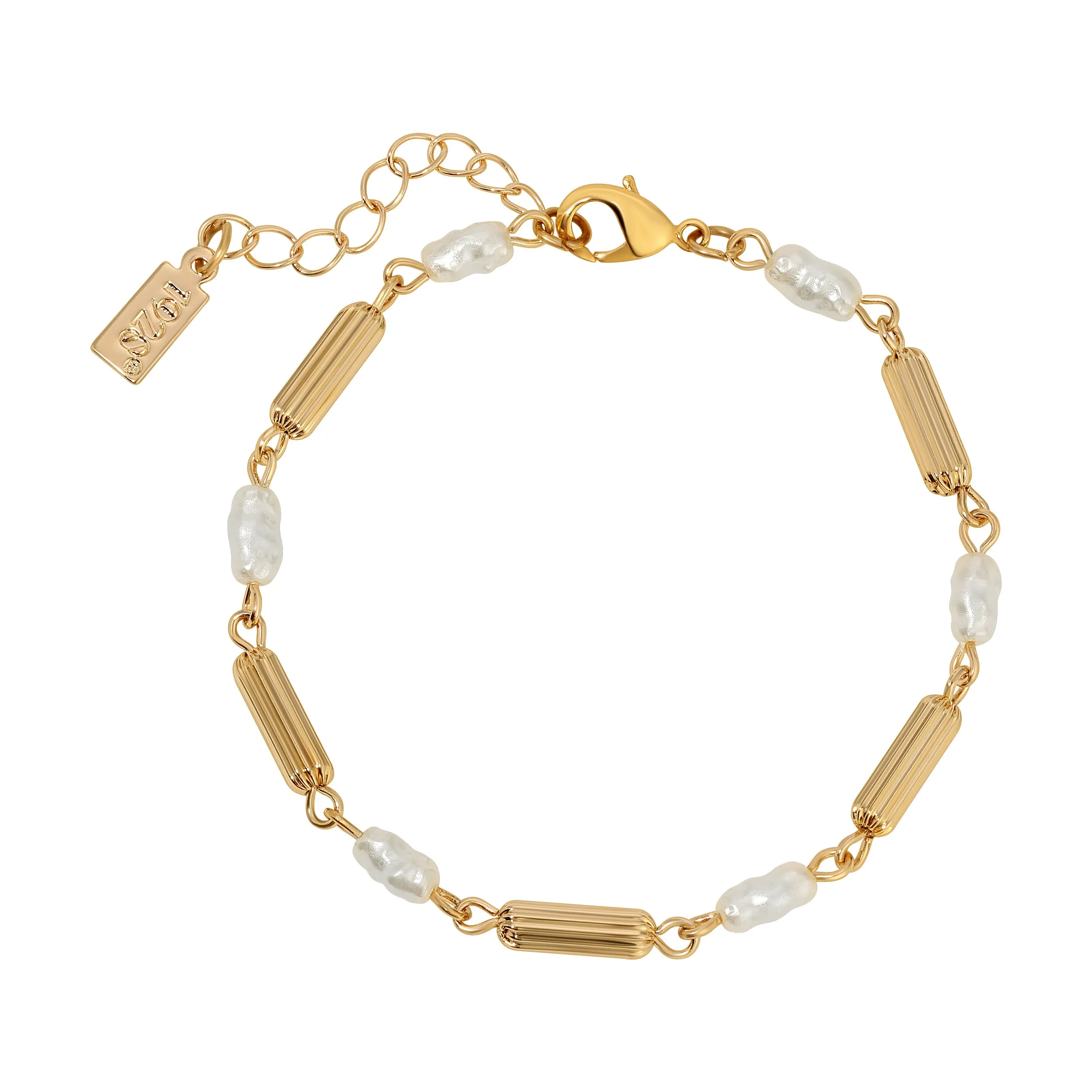 1928 Jewelry Gold Beaded Crystal Lantern Bracelet 1" Extension 1928 Jewelry