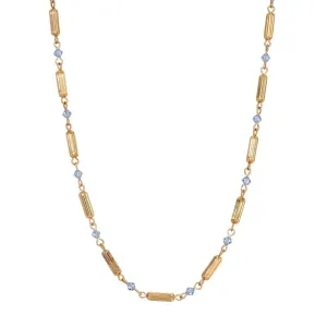 1928 Jewelry Gold Beaded Crystal Lantern Necklace 15"   3" Extension 1928 Jewelry