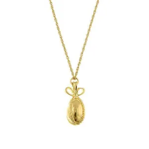 1928 Jewelry Gold Egg And Bow Pendant Necklace 24" 1928 Jewelry