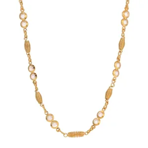 1928 Jewelry Gold Spring & Channel Crystal Link Chain Necklace 16" 1928 Jewelry
