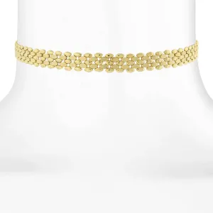 1928 Jewelry Gold Textured Chain Choker Necklace 12"   5" Extender 1928 Jewelry