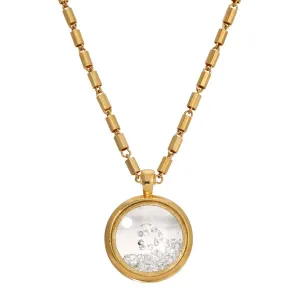 1928 Jewelry Golden Luxe Round Magnifier Crystal Pendant Necklace 30" - Magnification Power 2-3 1928 Jewelry