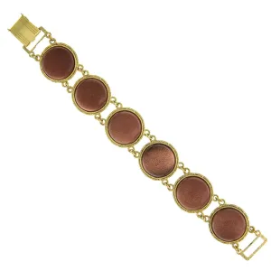 1928 Jewelry Goldstone Semi Precious Link Bracelet 1928 Jewelry