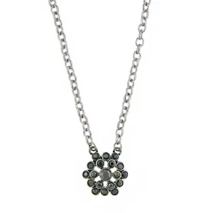 1928 Jewelry Hematite Cluster Pendant Necklace 16"   3" Extender 1928 Jewelry
