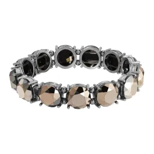 1928 Jewelry Hematite-Color Stone Stretch Bracelet 1928 Jewelry