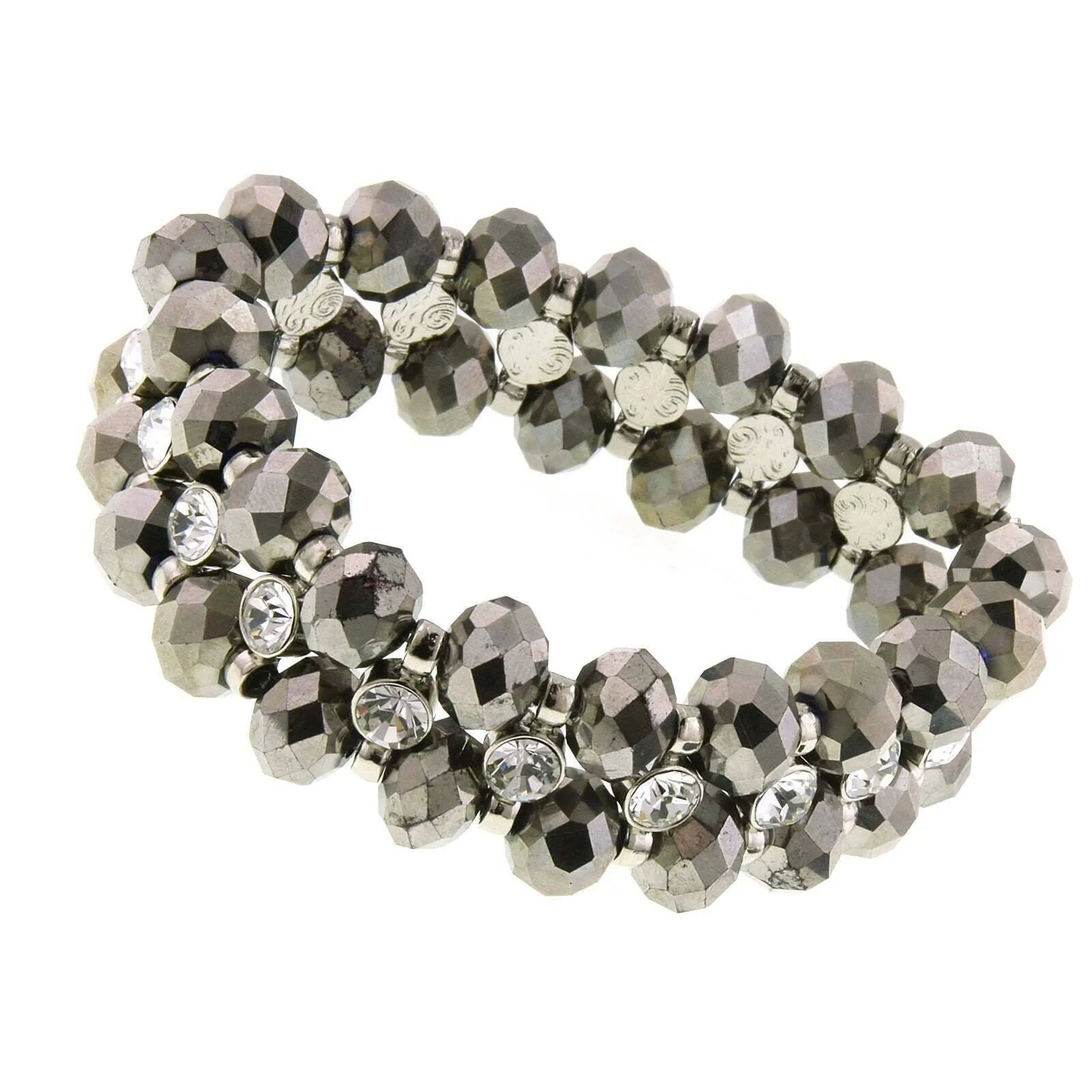 1928 Jewelry Hematite Crystal Stretch Bracelet 1928 Jewelry