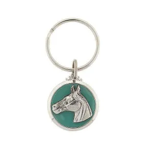 1928 Jewelry Horse Enamel Turquoise Color Key Chain 1928 Jewelry