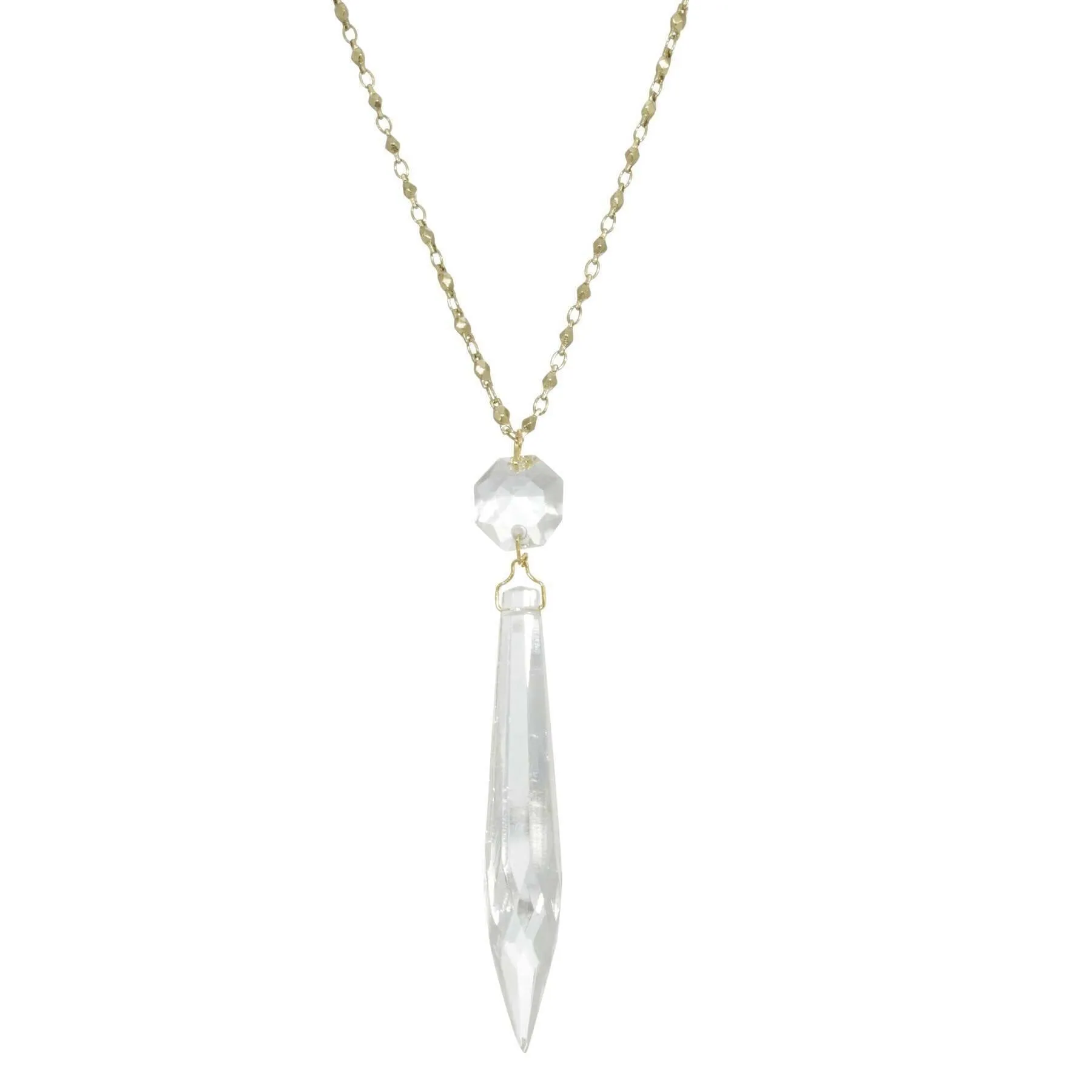 1928 Jewelry Icicle Dreams Crystal Pendant Necklace 30" 1928 Jewelry