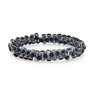 1928 Jewelry Jet Black Enamel Beaded Stretch Bracelet 1928 Jewelry