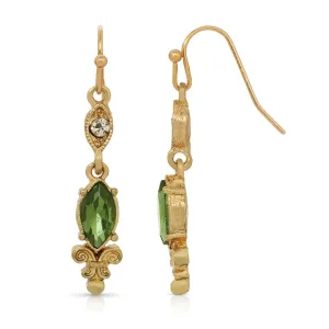 1928 Jewelry La Belle Ìäpoque Crystal And Emerald Green Dangle Earrings 1928 Jewelry