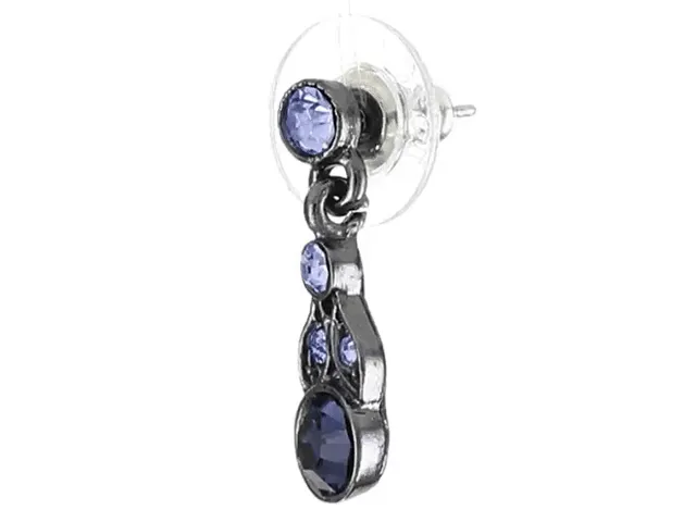 1928 Jewelry Light Sapphire & Montana Blue Euro Crystal  Drop Earrings 1928 Jewelry