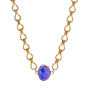 1928 Jewelry Light Sapphire Blue AB Crystal Ladder Chain Necklace 16" 1928 Jewelry