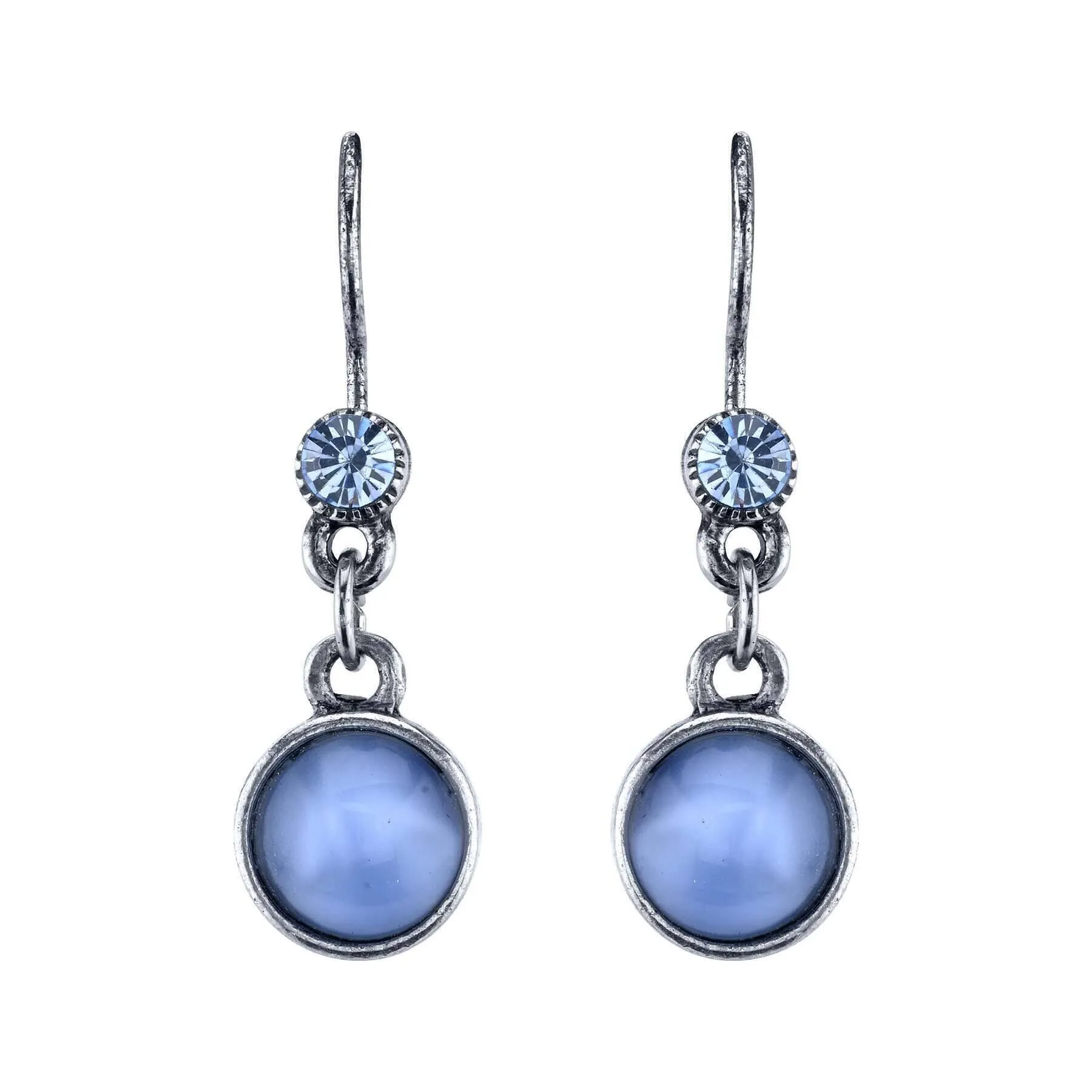 1928 Jewelry Light Sapphire Blue Crystal And Blue Moonstone Drop Earrings 1928 Jewelry