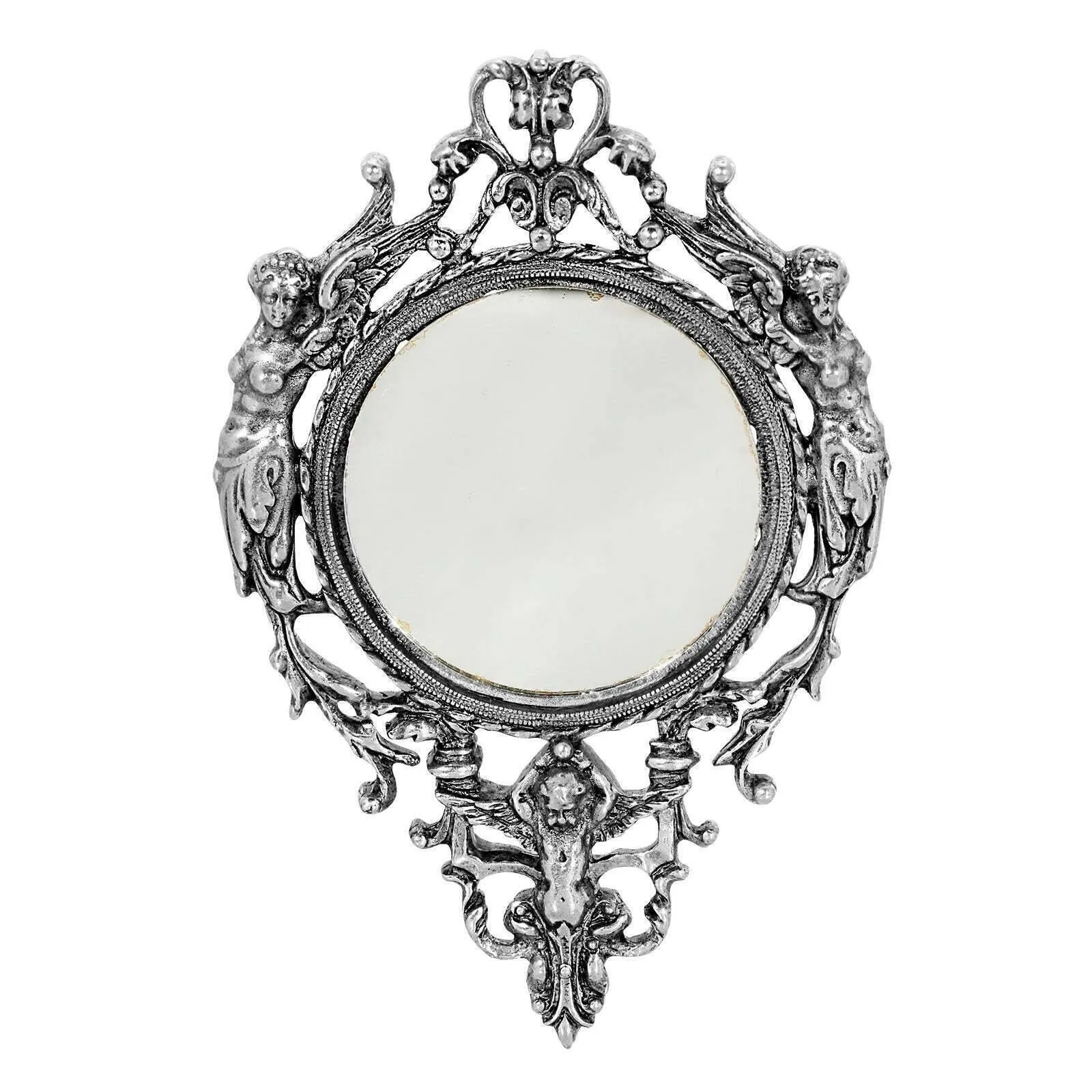 1928 Jewelry Los Angeles Crystal Flower Handheld Lipstick Mirror 1928 Jewelry