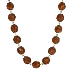 1928 Jewelry Luminous Fire Polished Crystal Glass Necklace 16"   3" Extension 1928 Jewelry