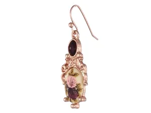 1928 Jewelry Manor House Floral Stone & Purple Crystal Drop Earrings 1928 Jewelry