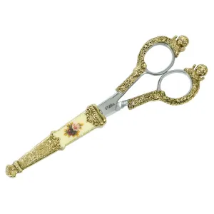 1928 Jewelry Manor House Pink And Purple Flower Decal Cherub Scissors 1928 Jewelry