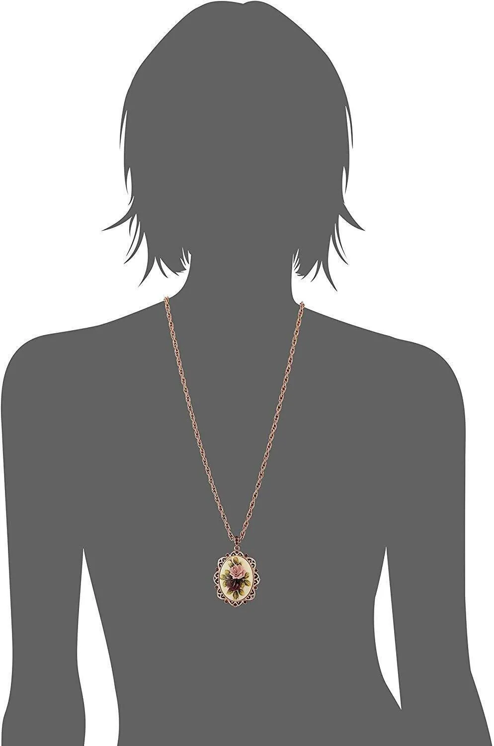 1928 Jewelry Manor House Victorian Pendant Necklace, 28" 1928 Jewelry