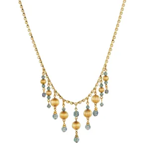 1928 Jewelry Montana Blue Multi Bead Drop Necklace 16"   3" Extender 1928 Jewelry