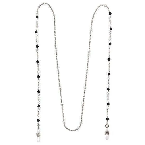 1928 Jewelry Multi Black Bead Eyeglass Holder Chain Necklace 32" 1928 Jewelry
