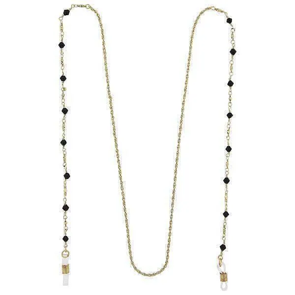 1928 Jewelry Multi Black Bead Eyeglass Holder Chain Necklace 32" 1928 Jewelry