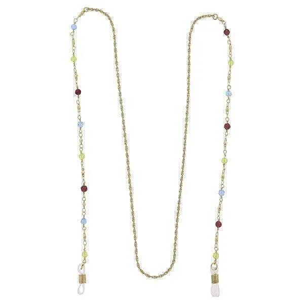 1928 Jewelry Multi-Color Beaded Eyeglass Holder Chain Necklace 32" 1928 Jewelry