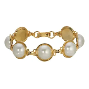 1928 Jewelry Multi Faux Pearl Link Bracelet 1928 Jewelry