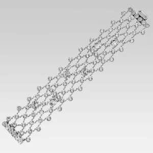 1928 Jewelry Multi Row Round Austrian Crystal Statement Link Bracelet 1928 Jewelry