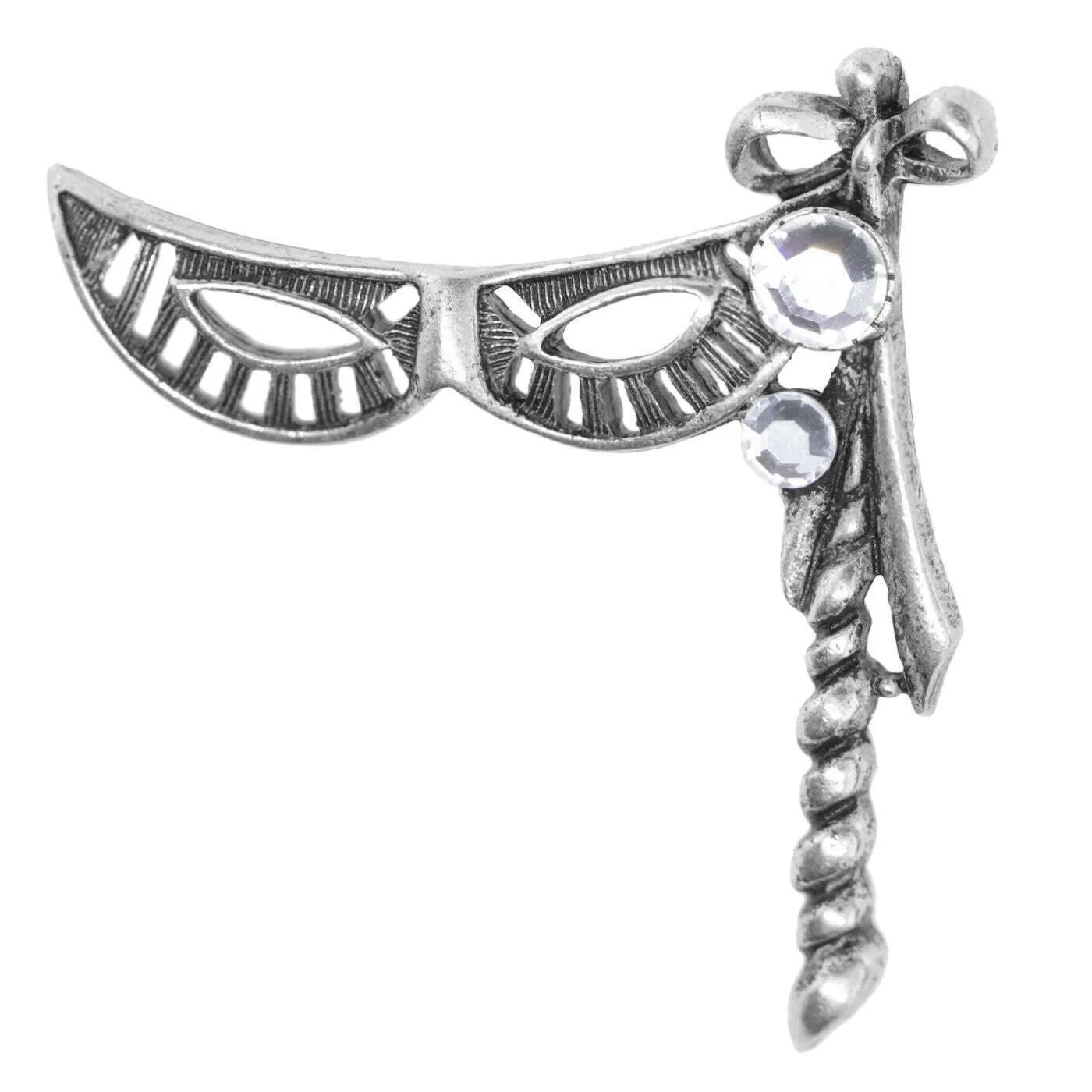 1928 Jewelry Mysterious Masquerade Mask Pin 1928 Jewelry