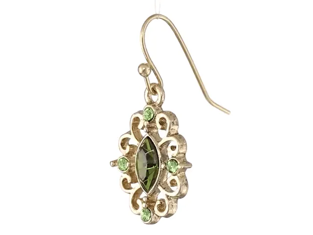 1928 Jewelry Navette Crystal Royale Filigree Drop Earrings 1928 Jewelry