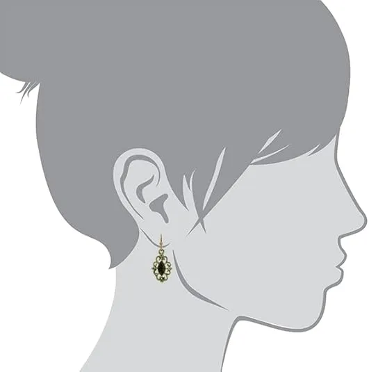 1928 Jewelry Navette Crystal Royale Filigree Drop Earrings 1928 Jewelry