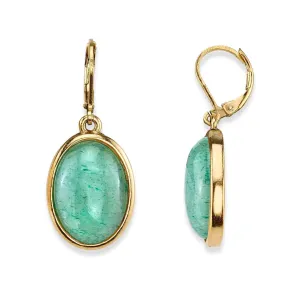 1928 Jewelry Oval Gemstone Drop Earrings 1928 Jewelry