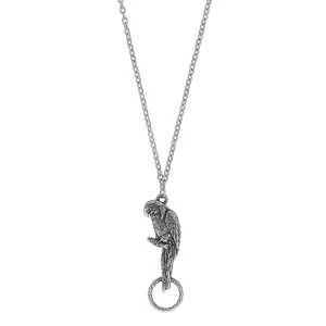 1928 Jewelry Parrot Badge & Eyeglass Holder Chain Necklace 28" 1928 Jewelry