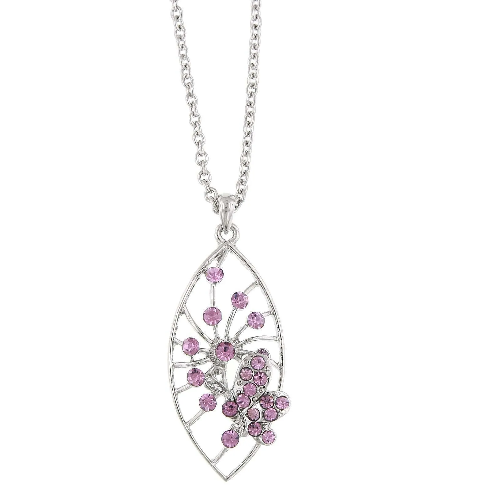 1928 Jewelry Pave Butterfly Necklace Pendant Necklace 16"   3" Extender 1928 Jewelry