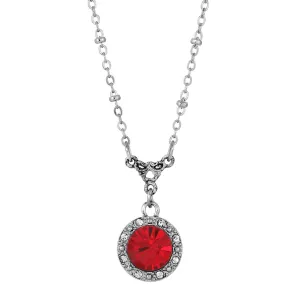 1928 Jewelry Petite Red Crystal Drop Necklace 16"   3" Extender 1928 Jewelry