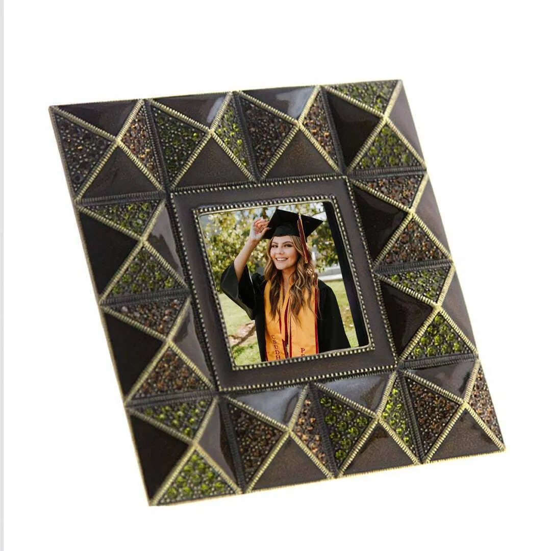 1928 Jewelry Pyramidal Elegance Square Crystal Picture Frame 2" X 2" 1928 Jewelry