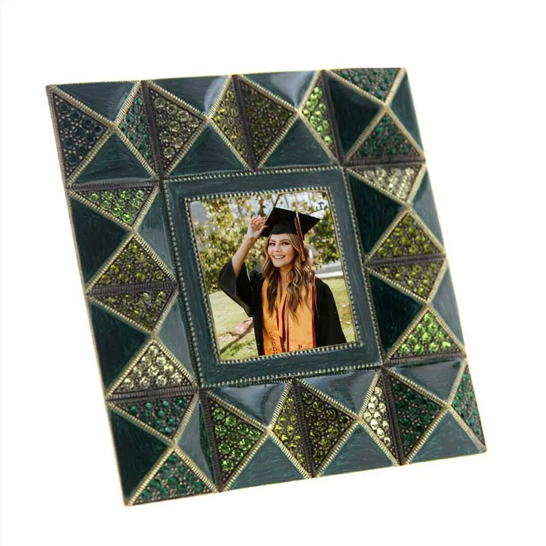 1928 Jewelry Pyramidal Elegance Square Crystal Picture Frame 2" X 2" 1928 Jewelry
