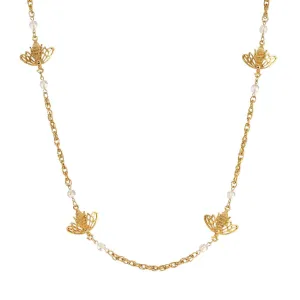 1928 Jewelry Quadruple Bee AB Crystals Chain Necklace 40" 1928 Jewelry