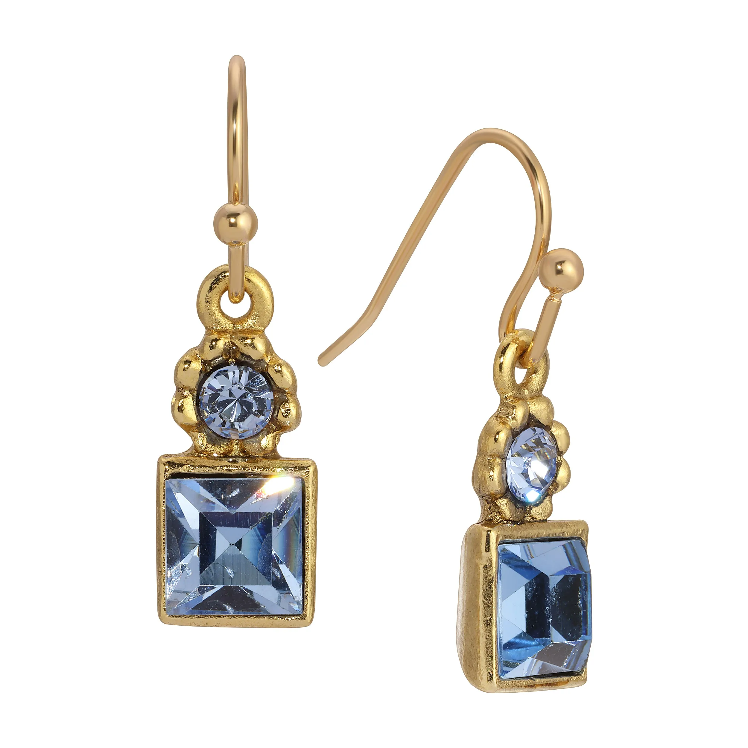 1928 Jewelry Round And Square Sparkling Crystal Drop Earrings 1928 Jewelry