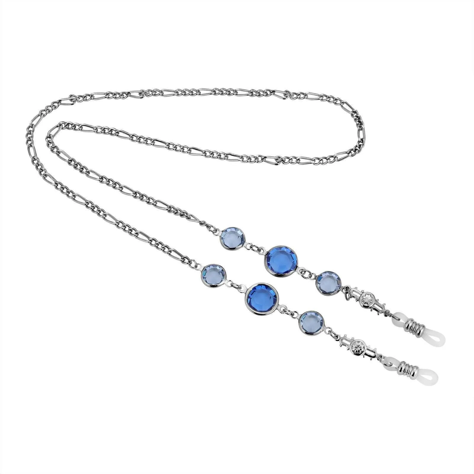 1928 Jewelry Round Austrian Crystal Channel Eyeglass Holder Chain Necklace 24" 1928 Jewelry