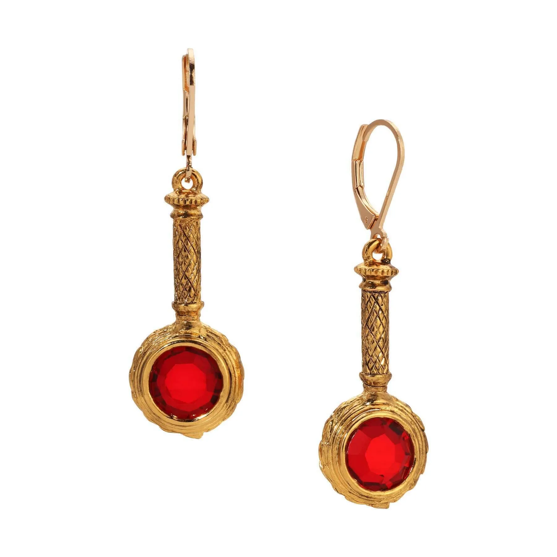 1928 Jewelry Round Austrian Crystal Magnifying Glass Shaped Drop Earrings 1928 Jewelry