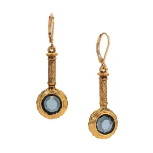 1928 Jewelry Round Austrian Crystal Magnifying Glass Shaped Drop Earrings 1928 Jewelry