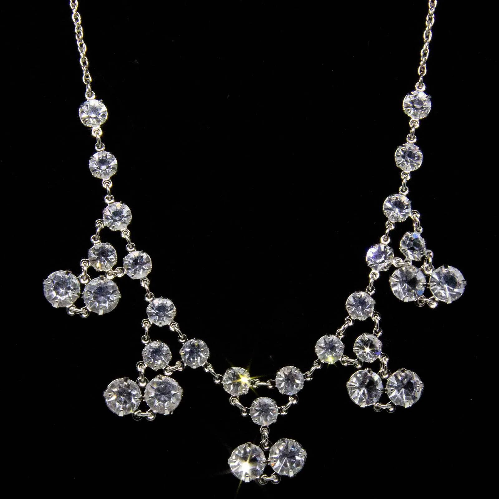 1928 Jewelry Round Brilliant Genuine Austrian Crystal Drop Necklace 15" 1928 Jewelry