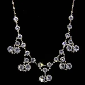 1928 Jewelry Round Brilliant Genuine Austrian Crystal Drop Necklace 15" 1928 Jewelry