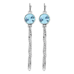 1928 Jewelry Round Euro Crystal Twisted Chain Linear Earrings 1928 Jewelry